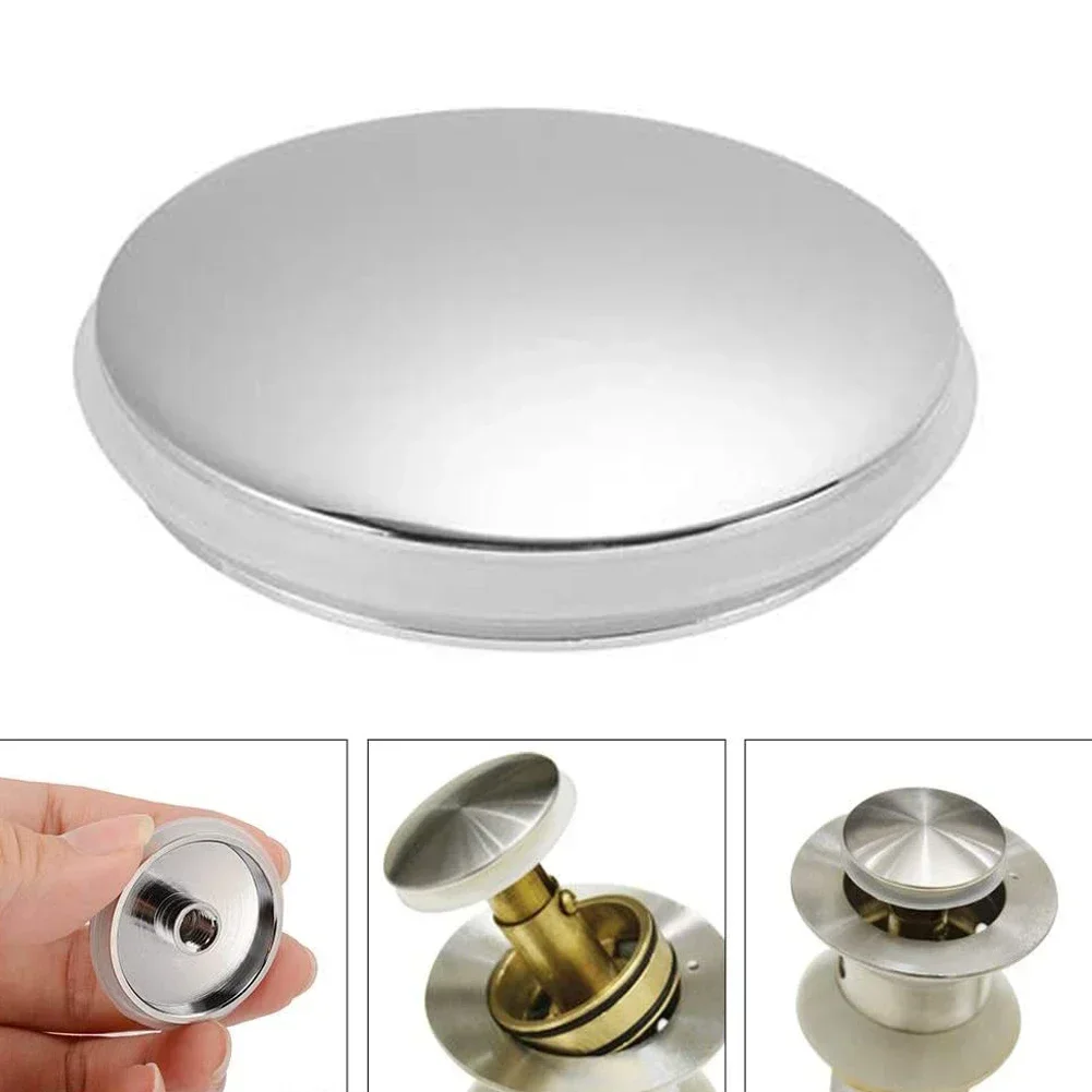 1 Uds. Tapa de tapón de desagüe de latón para fregadero/lavabo de 38mm, fácil clic emergente, tapón de fregadero cromado, accesorios de repuesto