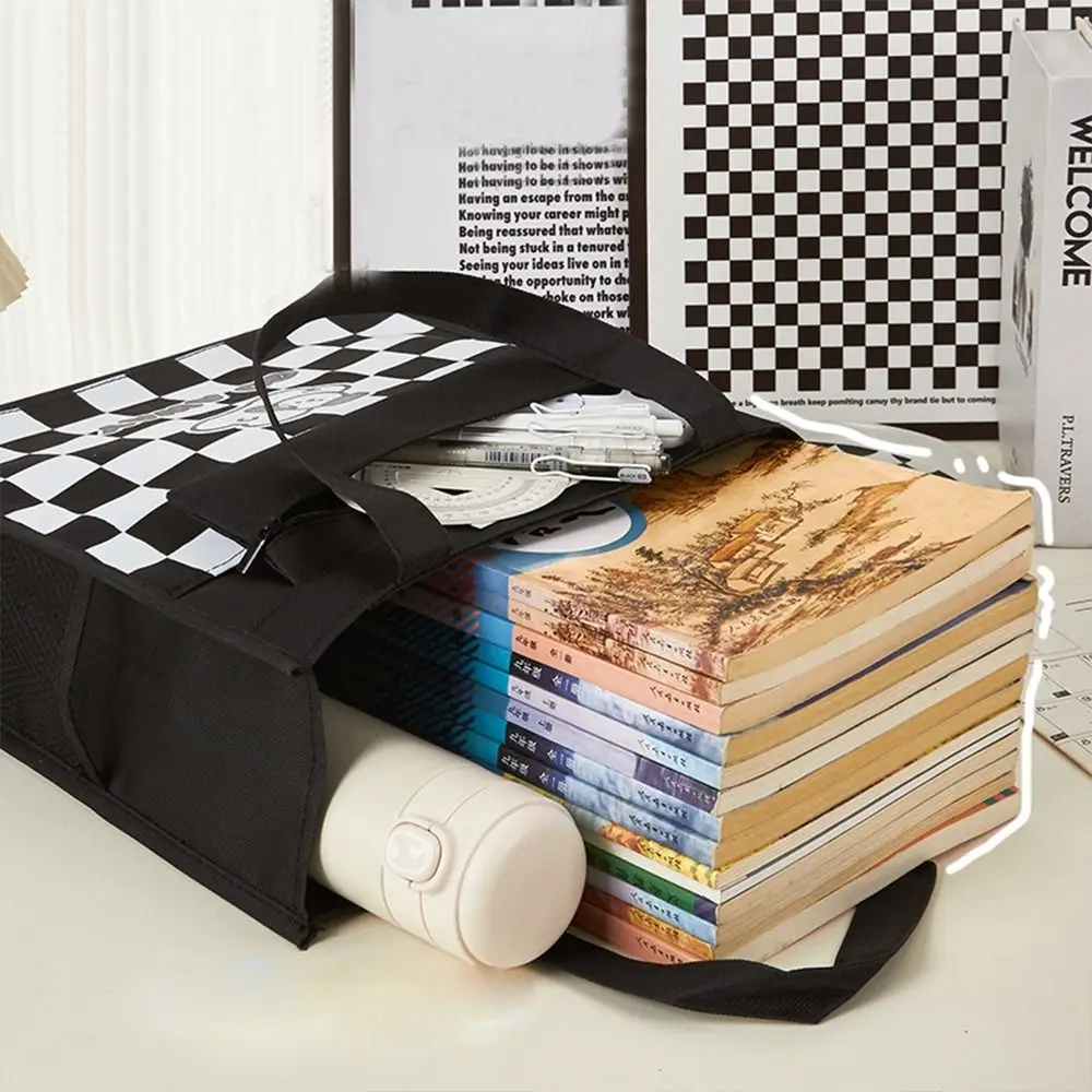 Minimalist Transparent Student Homework Zipper Storage Bag Stationery Textbook Bags Contracts Carrying Handbag