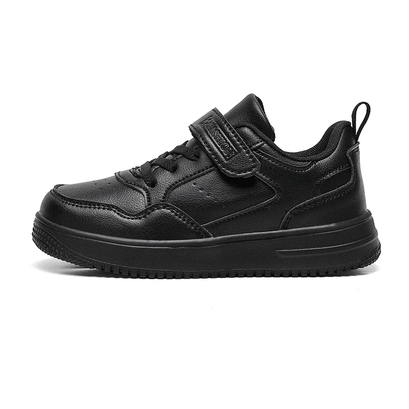 Luxury Children Shoes Boy Sneaker Black White Leather Flat Kid Casual Shoes 6 To 12 Years School Lightweight Tennis Sports Shoes