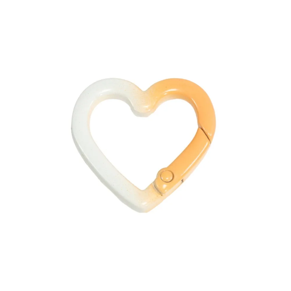 

10pcs Colorful Heart Shaped Carabiner Hook Rings Single Loop Ornament Keyrings Connecting Buckles Pendant Metal