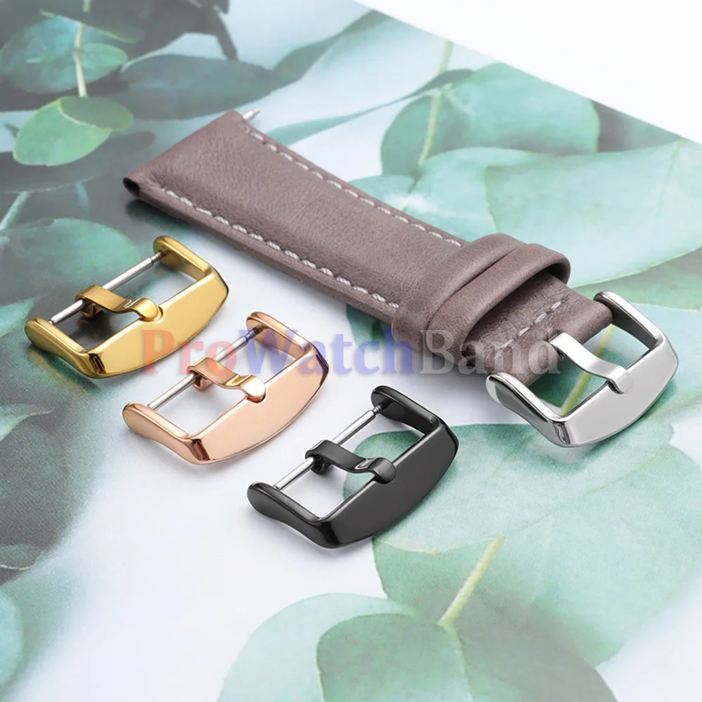 

10 12 14 16 18 20 22 24mm Universal Watch Band Metal Pin Buckle Strap Solid Curved Button Stainless Steel Polished Gold Clasp