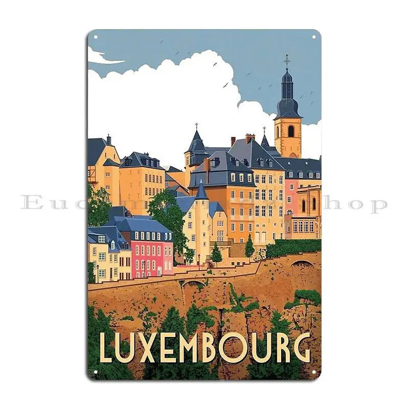 Luxembourg Vintage Travel Advertising Print Metal Signs Cinema Kitchen Wall Plaque Personalized Classic Tin Sign Poster