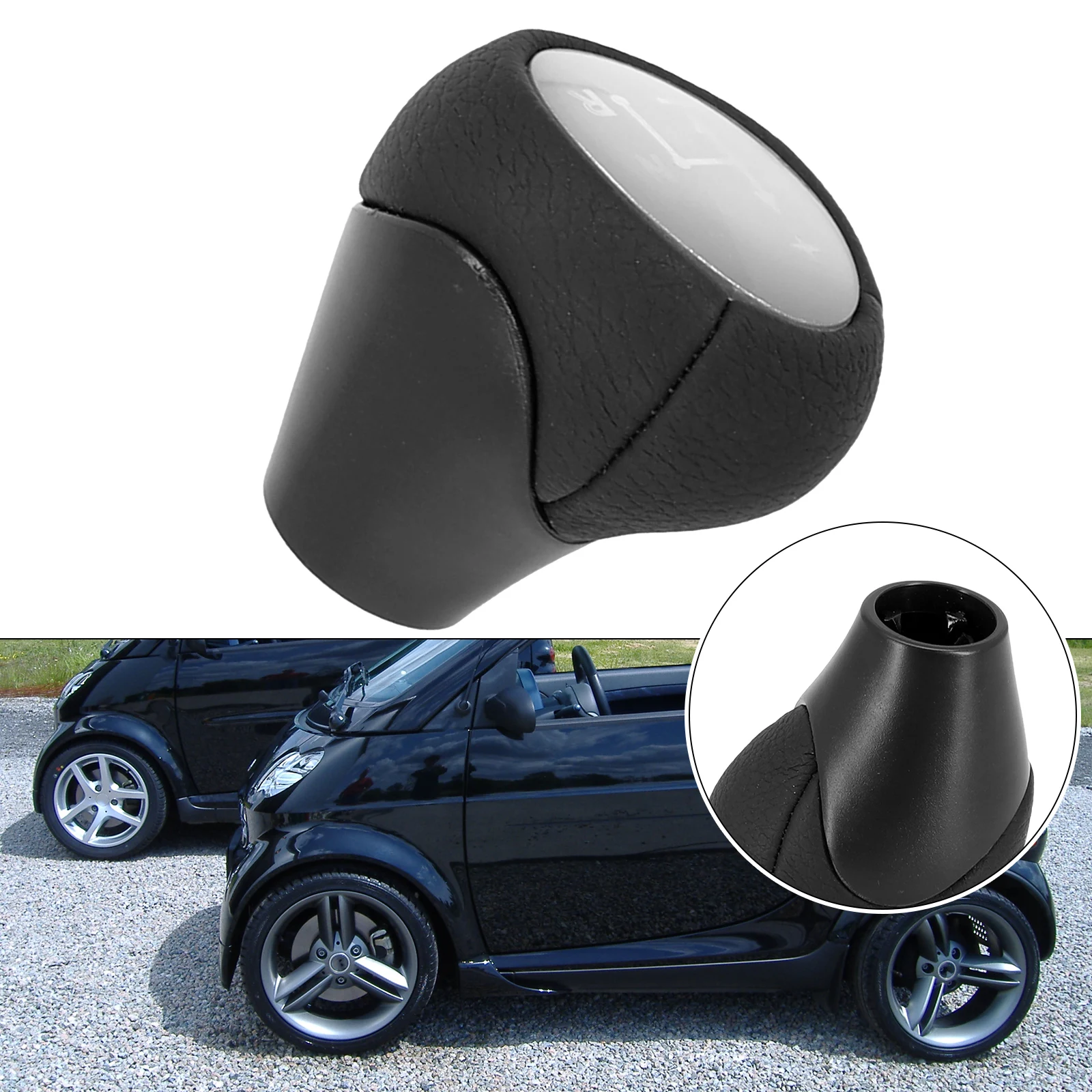 NONE Automatic Gear Shift Knob for smart 451 2007-2019 07-2019 6 Speed Gear Shift Knob for smart 451 Black & Silver