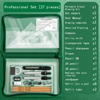 1set Premium Stainless Steel Precision Engineering Drawing And CAD Design Tool Set-And Storage Box - Heavy-Duty Construction 6