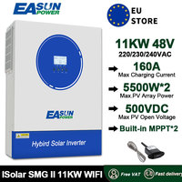 EASUN POWER Off Grid 11KW Soalr Inverter 160A Dual MPPT Dual Output 230V 48V 50hz/60hz 60 500vdc PV Solar Charger WIFI BMS