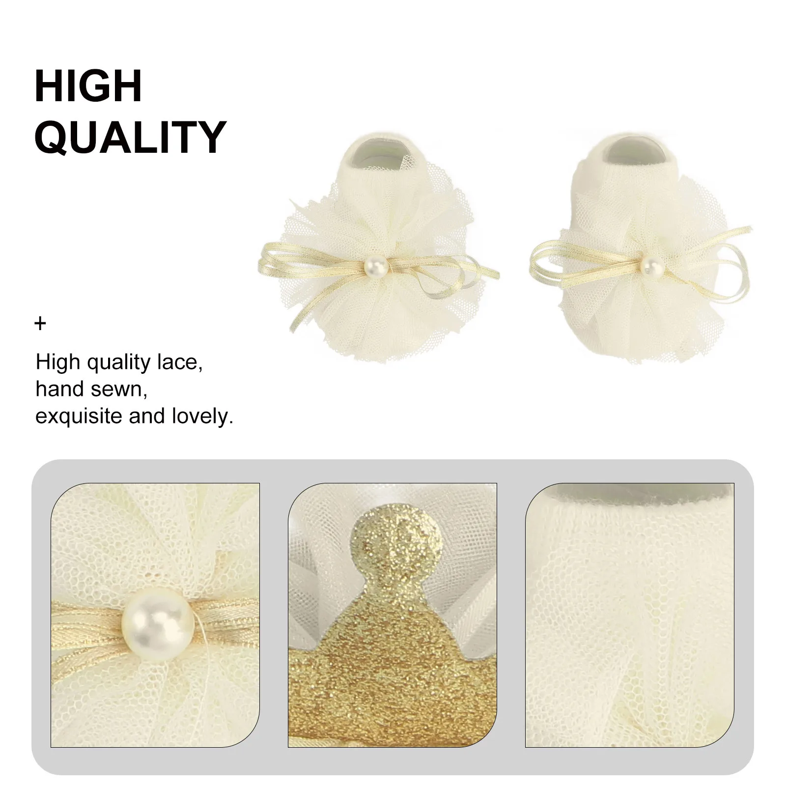 

1 set 1 Set Of Baby Headband Sock Combo Premium Lace Newborn Socks With Bowknot Crown Style Infant Accessories Toddler Dressing