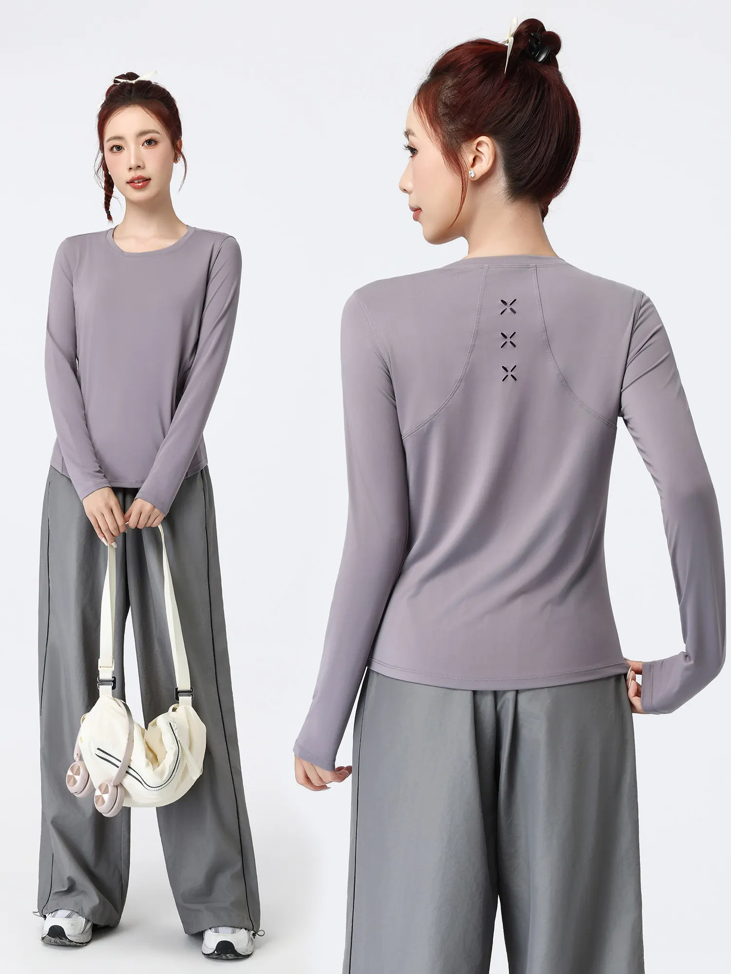 

Женский спортивный комплект для бега, свободный крой, с длинными рукавами, быстросохнущая одежда для активного отдыха, осенне-зимняя новинка