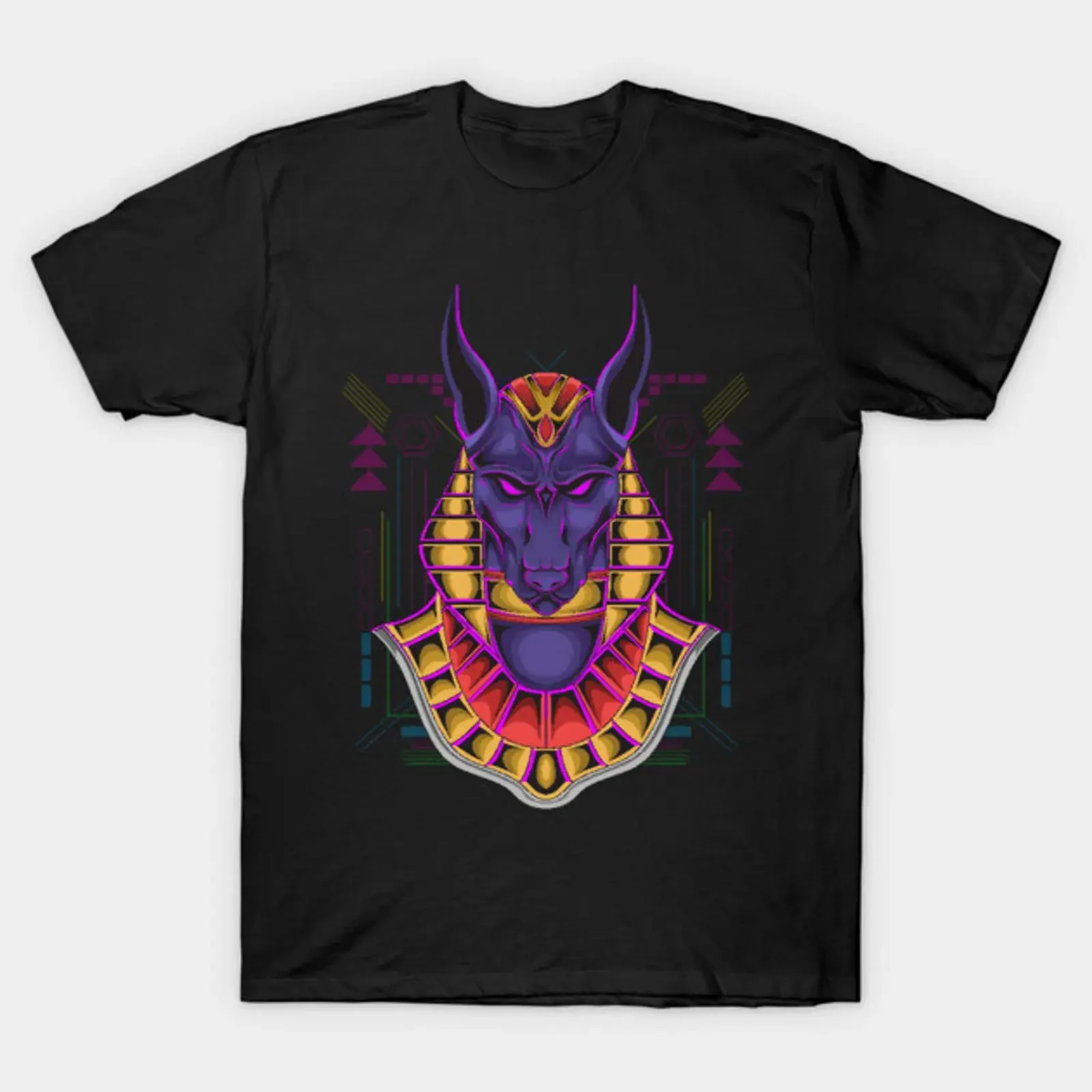 the anubis metal T Shirt design vintage Washed Slightly streetwear Unisex Casual Top For Everyday Wear Versatile