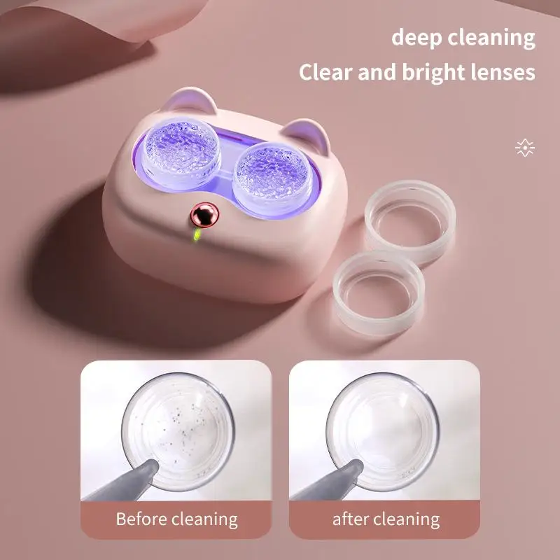 Ultrasonic Contact Lens Cleaning Machine with 1 Removable Box Pro Eye Protection Device for Travel Use view 2