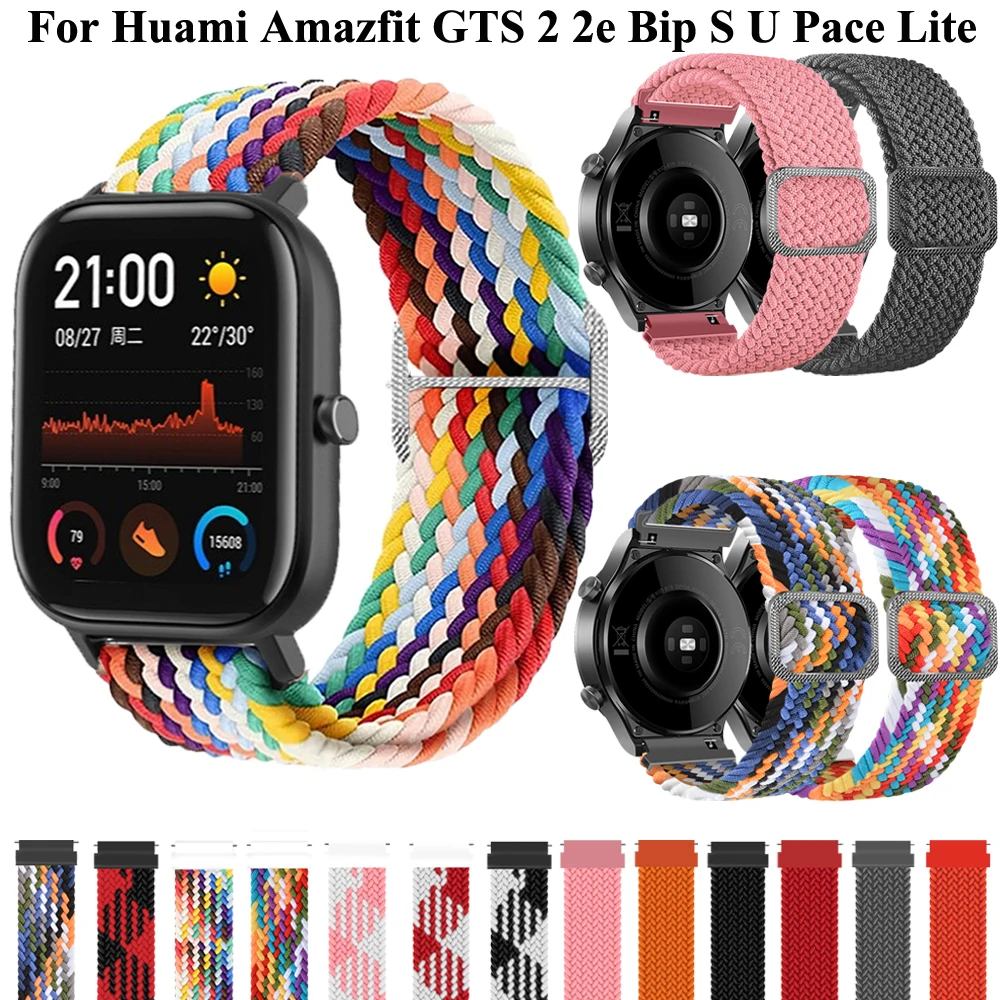 

20mm Watchband Nylon Strap For Xiaomi Huami Amazfit GTS 2e 2 Bip S U Pace Lite GTR 42mm Smartwatch Band Replacemet Belt Bracelet