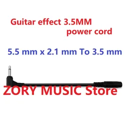 Guitar Effects 9V Power Cord Right angle DC power converter cable extension cord for guitar pedals 5.5 mm x 2.1 mm to 3.5 mm