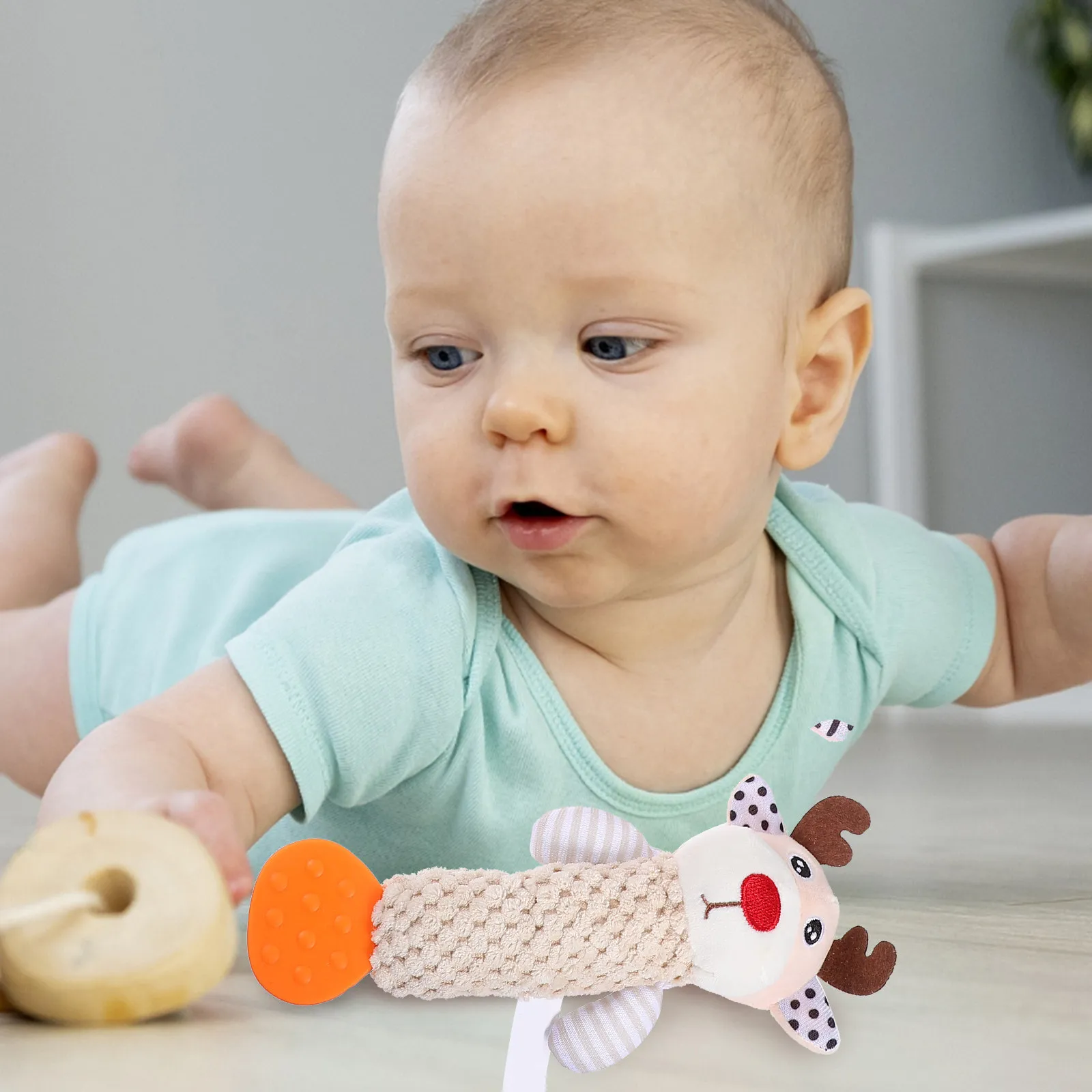 4Pcs Hand Rattle Bell Baby Animal Shapes Bright Colors Intellectual Development Grasping Appeal Interactive Soft Cartoon Early