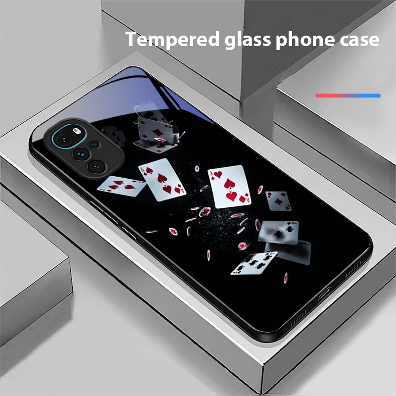 Сложный узор в покер для Motorola Moto G14 22 24 34 35 45 54 55 75 84 85 Edge X 30 40 Neo 50 Ultra Pro Play стеклянный чехол для телефона Сложный узор в покер для Motorola Moto G14 22 24 34 35 45 54 55 75 84 85 Edge X 30 40 Neo 50 Ultra Pro Play стеклянный чехол для телефона