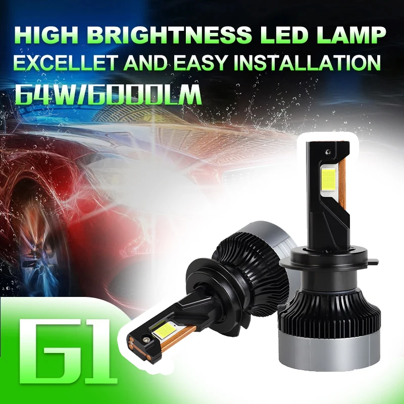 

2PCS H4/9003/HB2 G1 MINI LED LENS High/Dipped Beam Projector Light Car Motorcycle Headlight Bulbs 6000K Fanless 35W 5000LM