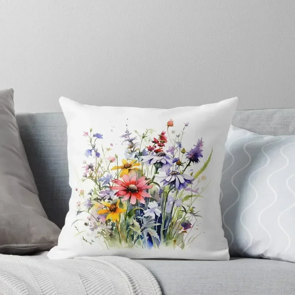 

Wild Flowers Botanical Flower Nature Throw Pillow Cushion Cover Luxury Sofa Covers For Living Room Luxury Cushion Cover pillow