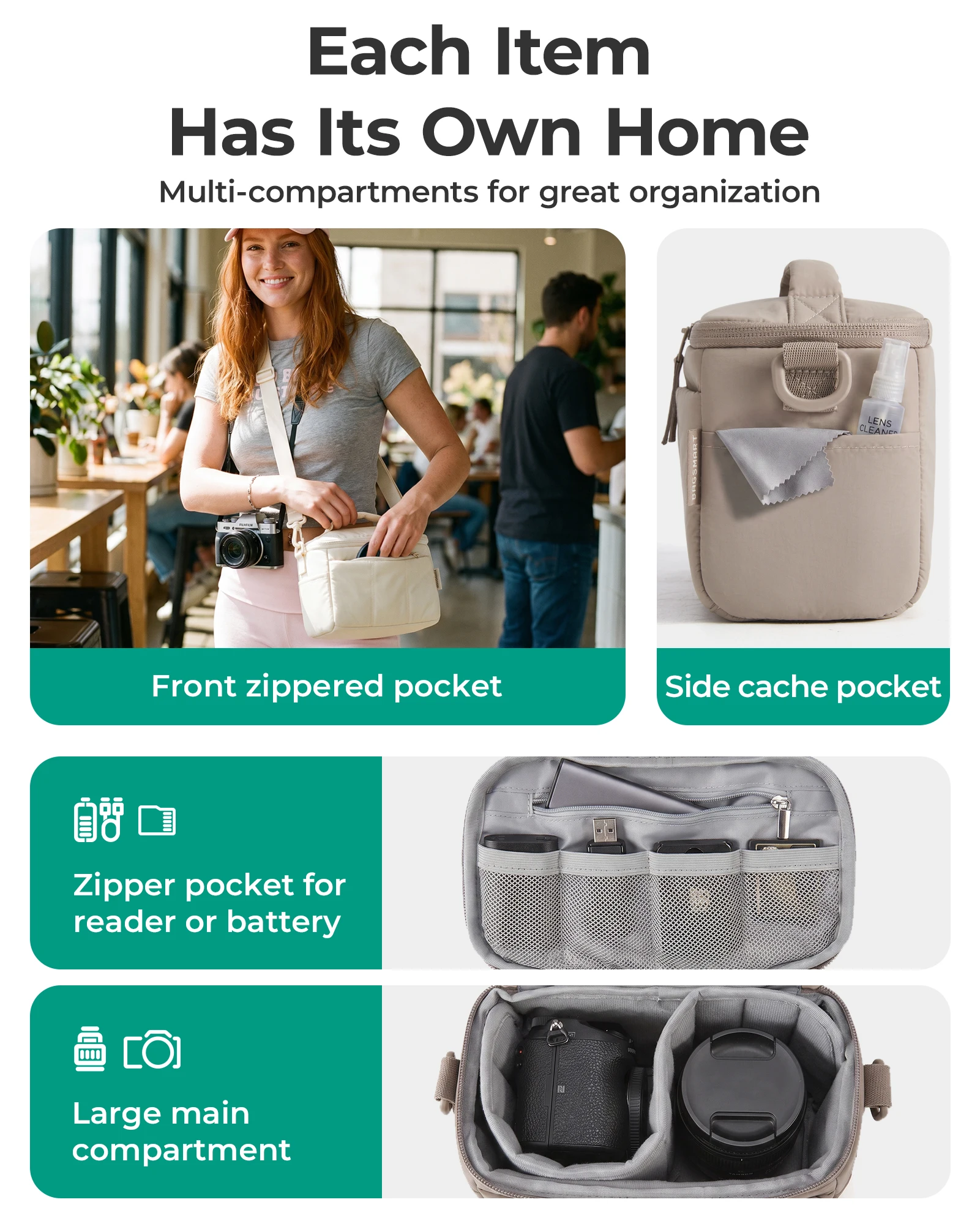 Sac à bandoulière rembourré po - Camera Bag Travel avis et prix