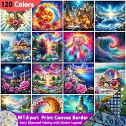 Flower Rose Diamond Painting 120 Colors With Sticker Legend Landscape 5D DIY Diamond Mosaic Handmade Home Decor Christmas Gift