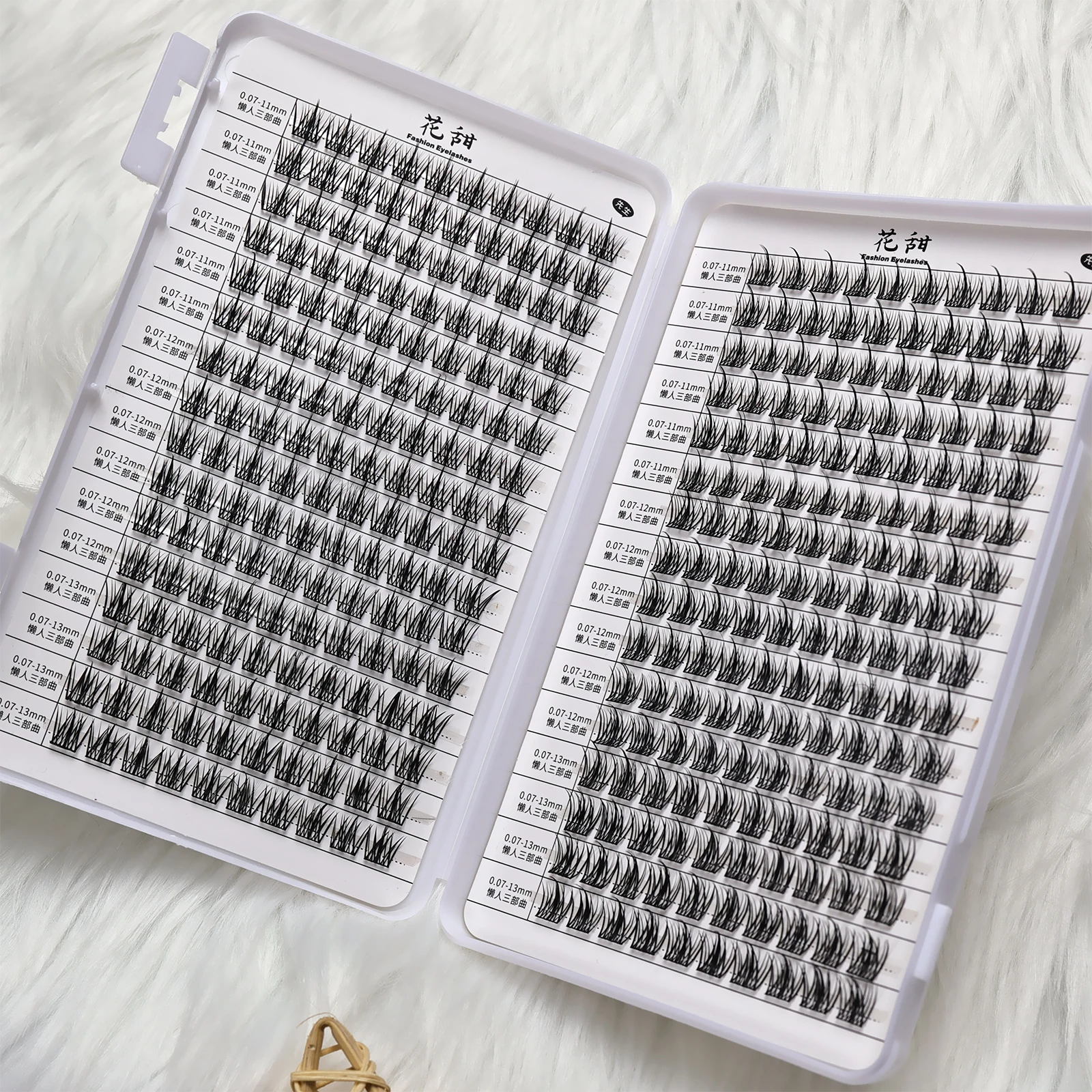 DIY Naturstil Wimpern Lazy Trilogy Lash Book Wimpernbüschel Gemischt 11-13mm Natürliche Wispy Wimpernverlängerungen für den Heimgebrauch – Detail 2