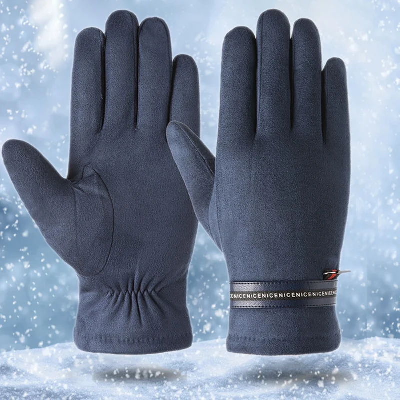 

NEW-They Anchi Autumn Winter Ski Warm Men Gloves Thickness Non-Slip Climbing Cold-Proof Press Screen Windproof Riding Gloves