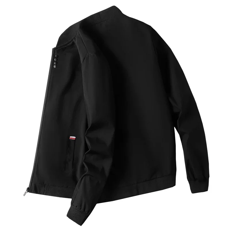 Chaqueta de M-4XL para hombre, uniforme de béisbol fino de manga larga, chaqueta de ciclismo a prueba de viento, chaqueta informal con cremallera