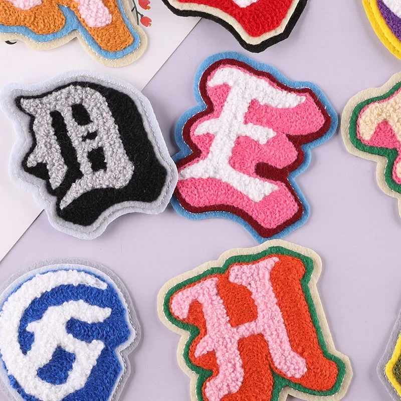 ABC Letters Iron on Patches Fashion 3D Visual Stereo Alphabet Appliques Towel Embroidery Symbol for Hoodies Sweatshirt DIY Decor