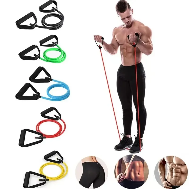 5 Levels Resistance Bands with Handles Training Exercise Tube Band Pull Rope Fitness Elastic Bands Workouts Strength Equipment