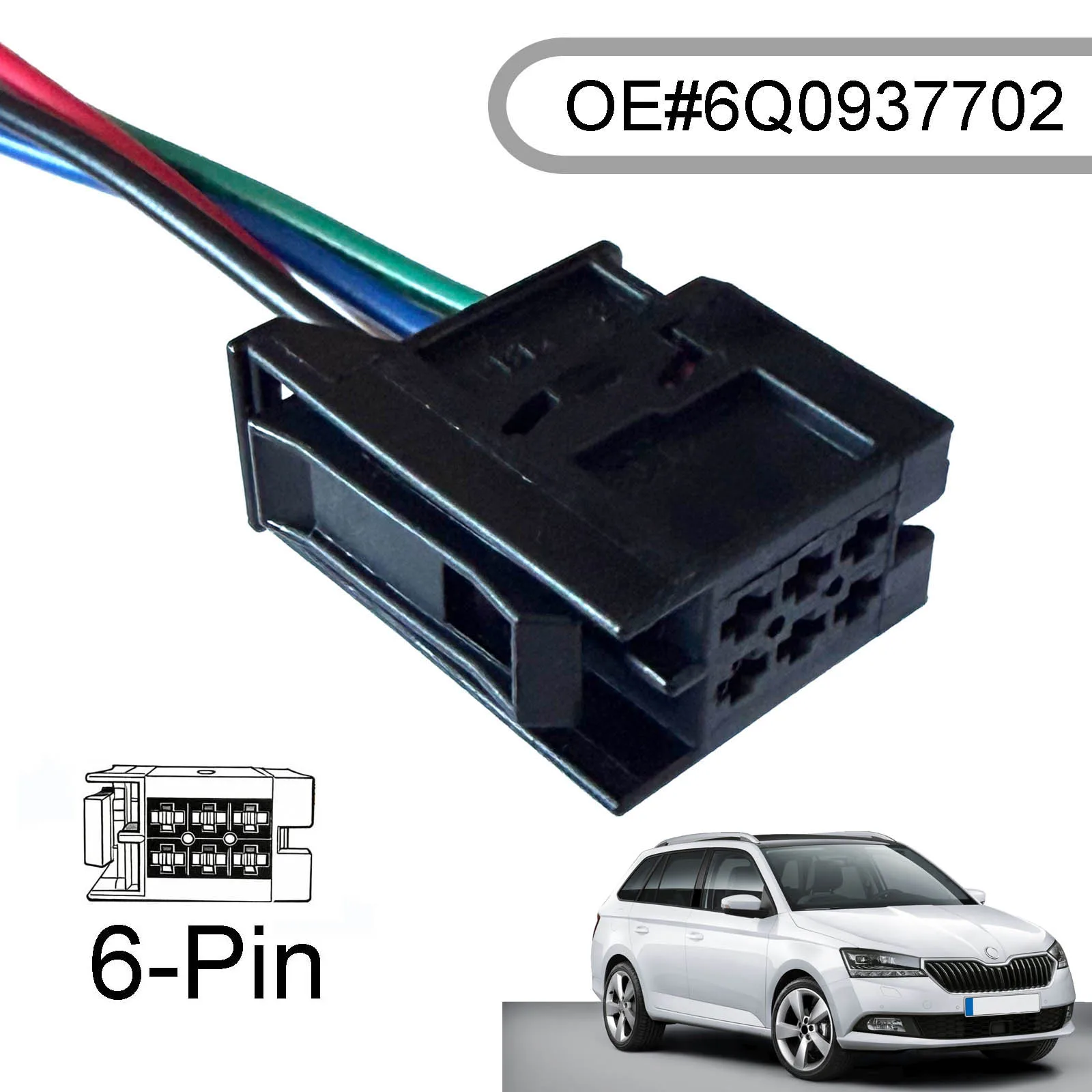 6-Pin Cruise Control Cable Loom Connector For Skoda Fabia Roomster Seat Cordoba Ibiza Vw Polo Transporter 6Q0937702 - view 6