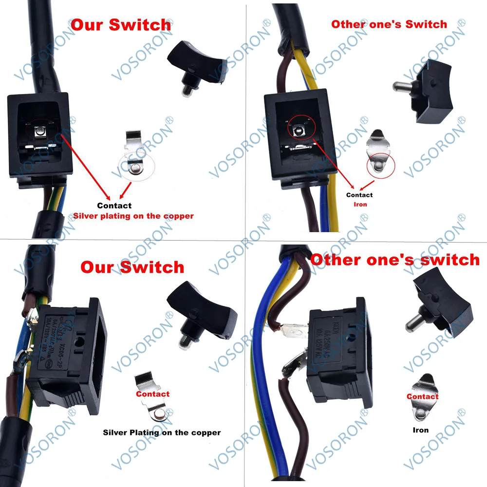 C14-C13 Extension Power Cord, IEC 320 C13 Female to C14 Male with 10A On/Off Switch Power Adapter Cable