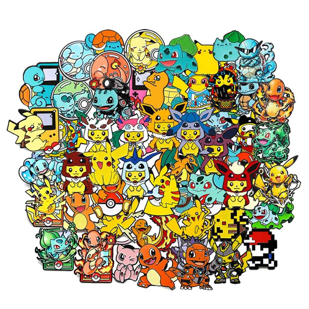 4/8/12Pcs Cute Pokemon Character Enamel Pin Set Cartoon Pocket Monster Metal Brooch For Clothing Bag Collectible Jewelry Gift