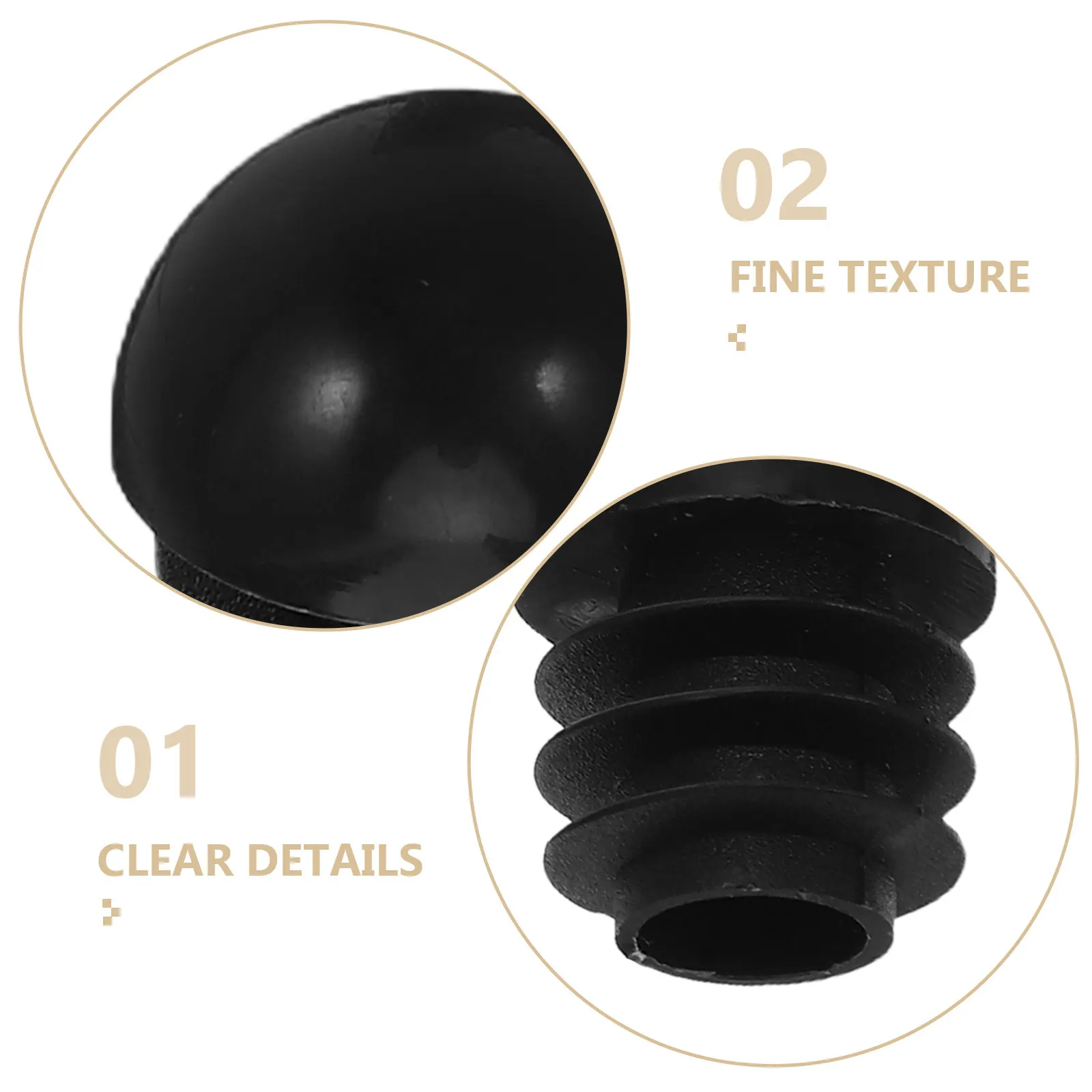 24Pcs 16Mm Round Tube Plugs Black Plastic End Caps for Furniture Machinery DIY Projects Easy Install Leak Proof Round Pipe Caps