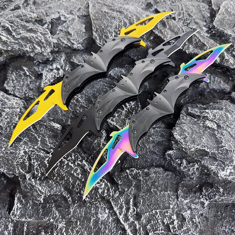 Folding Blade Knife Two Dual Double High Hardness Blade ABS Handle Camping Knife Outdoor Stainless Steel Knives 4 Colors