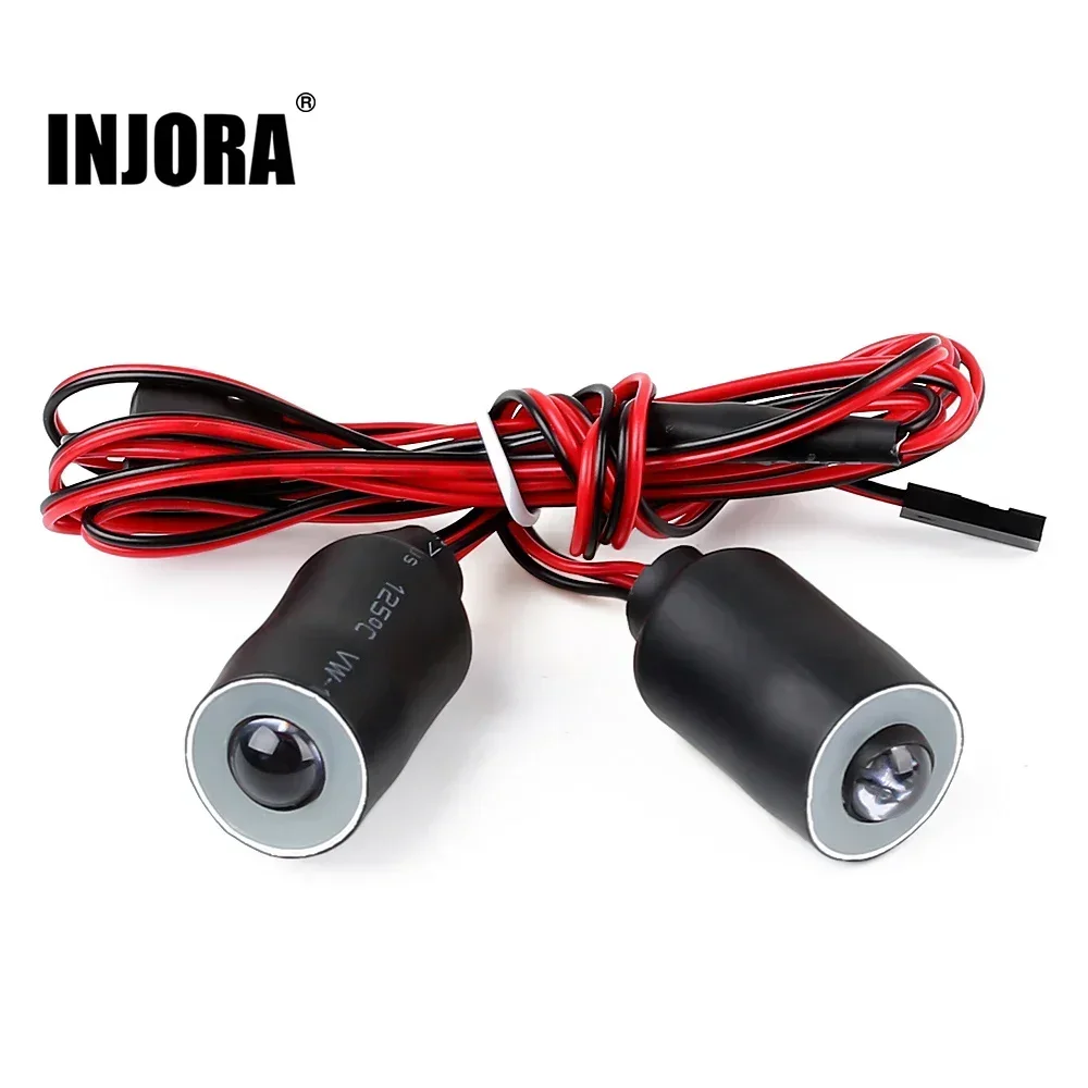 INJORA 1PCS RC Car 2-Modes 19MM LED Lights Headlight for 1/10 RC Crawler Car Axial SCX10 90046