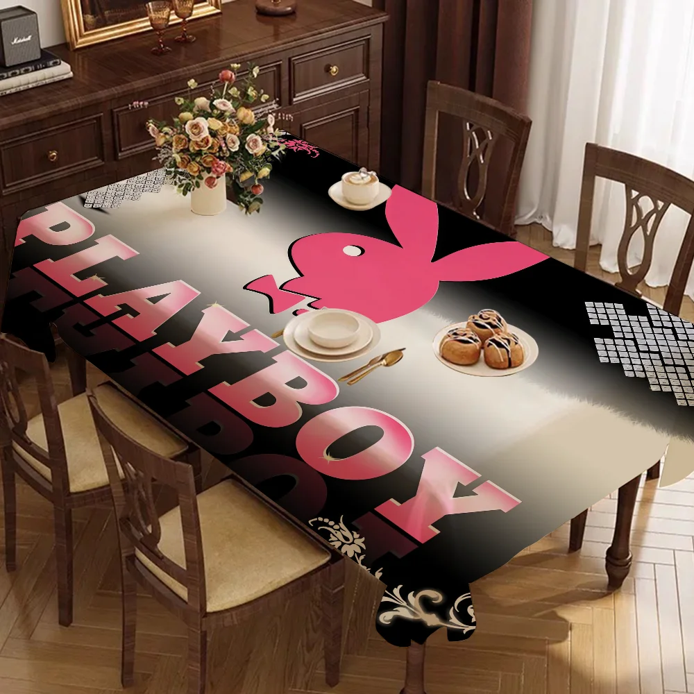 

Cartoon Rabbit Head Rectangle Waterproof Tablecloth Party Decor Farmhouse Kitchen Dining Table Cloth Wedding Decorations