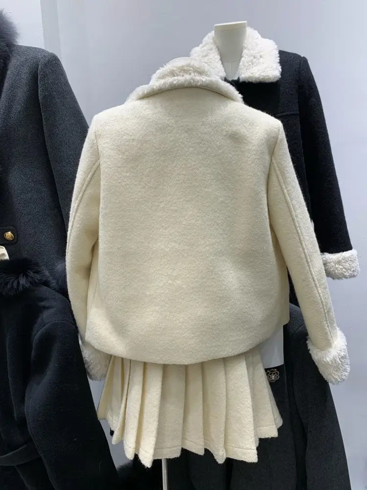 Butterfly Jacket Winter New A-shaped Pleated Skirt Woolen Suit Women