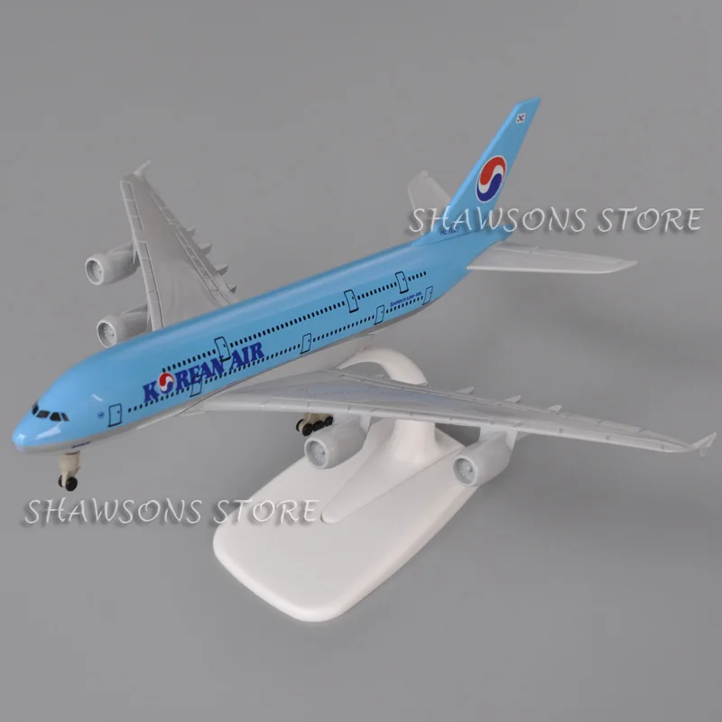 

1:400 Diecast Model Plane Toy Airbus A380 Aerobus Korean Air Airliner Aircraft Miniature Replica