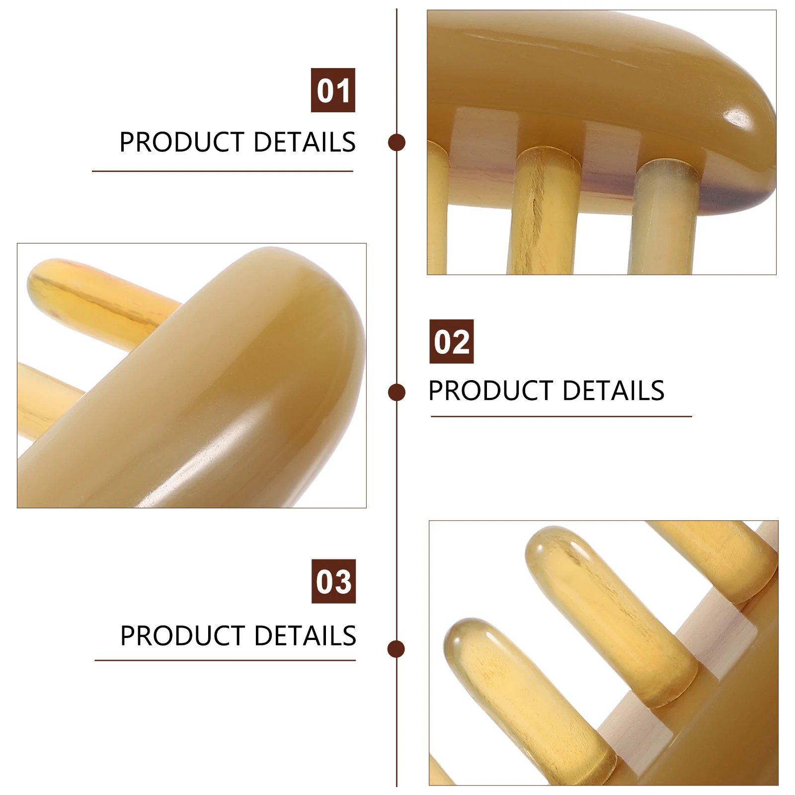 

1pc Ox Horn Scalp Massager Wide Teeth Natural Horn Comb For Hair Care Guasha Wide Teeth Comb Tool Durable Grooming