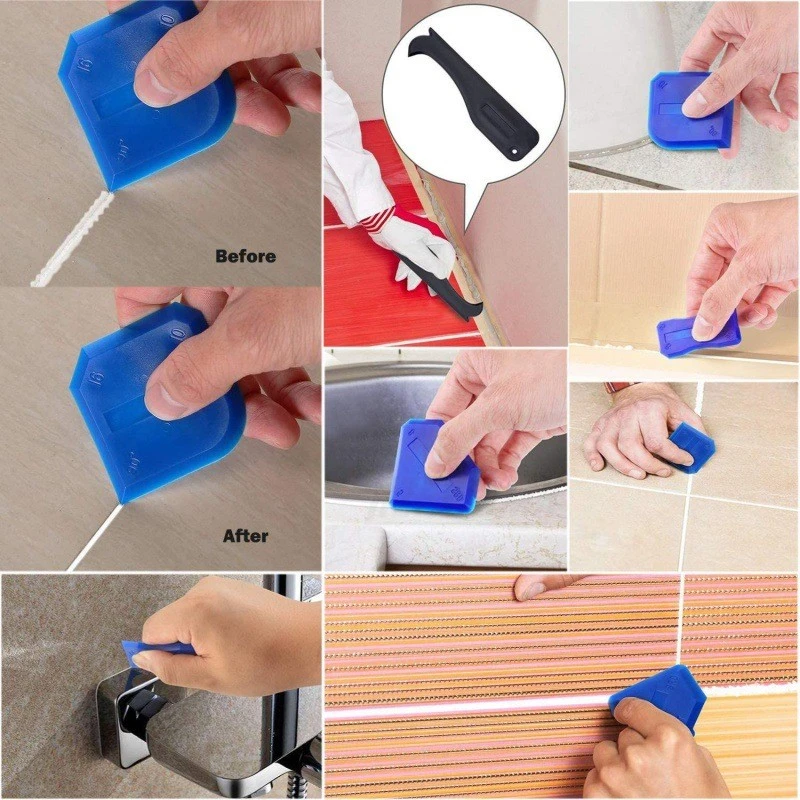 Stainless Steelhead Caulking Finishing Tool Kit Sealant Caulk Grout Scraper Finishing Tools Silicone Remover Sealant Applicator