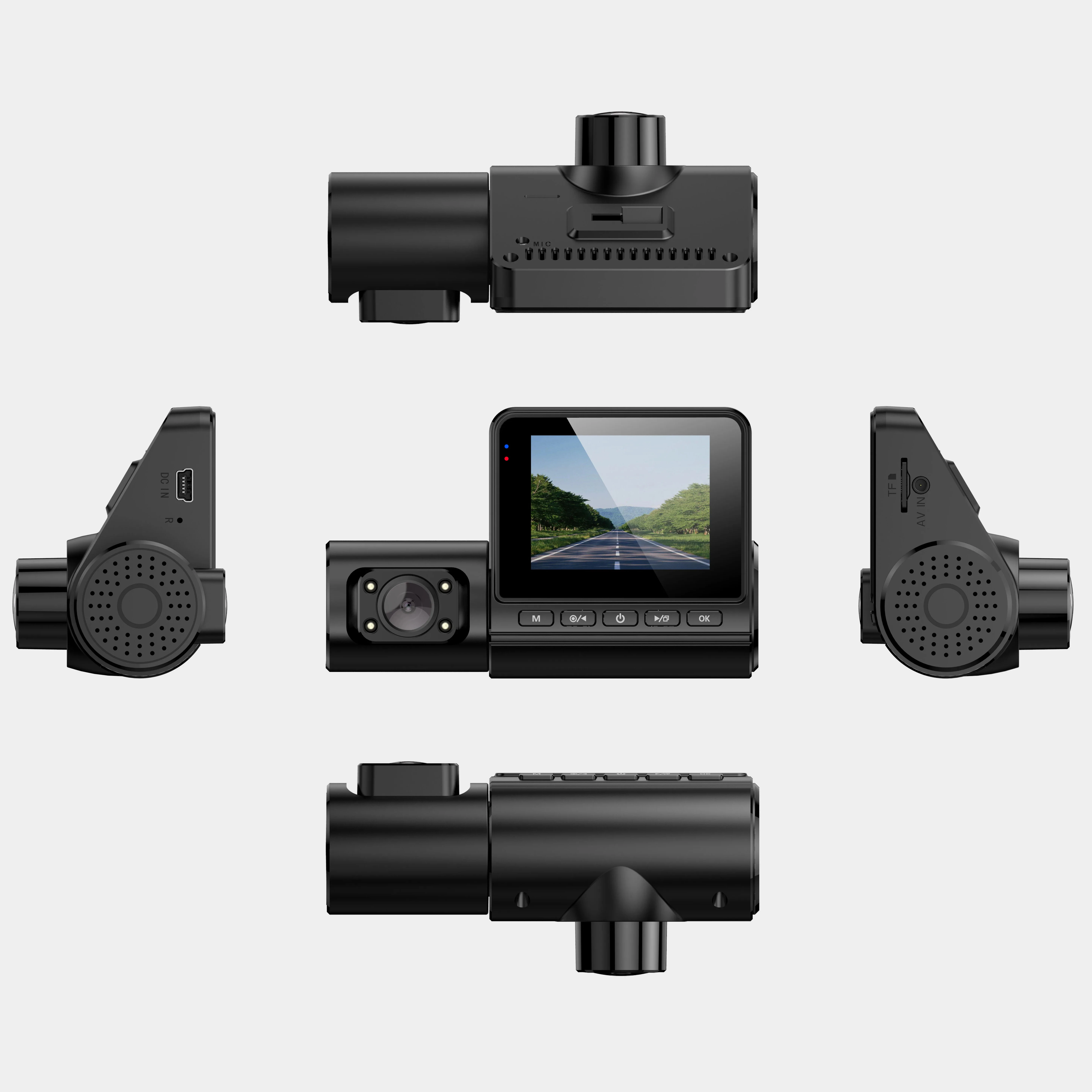 AI Interactive Tired Driver Warning System 1080p 3- HD Dash Cam with WiFi G-Sensor DVR Car Recorder Model Vision