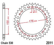 530 42T 43T 45T Motorcycle Rear Sprocket Gear For TTriumph 1050 Sprint ST 05-11 1050 Speed 94 2016 1050 Tiger Sport 14-21