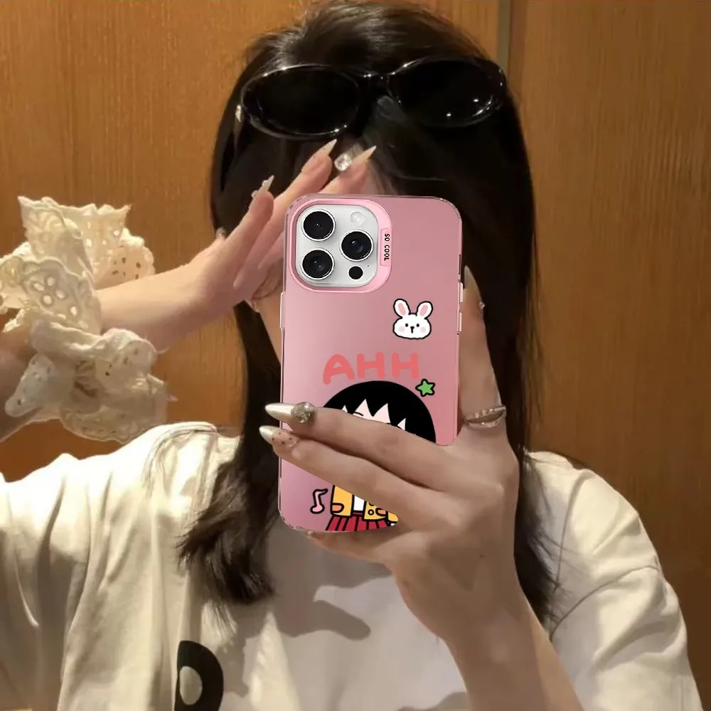 Catoon Chibi Maruko Chan Phone Case For IPhone 16 15 14 13 12 11 Pro Max X XR XSMAX 8 7 Plus Matte Shockproof Back Cover