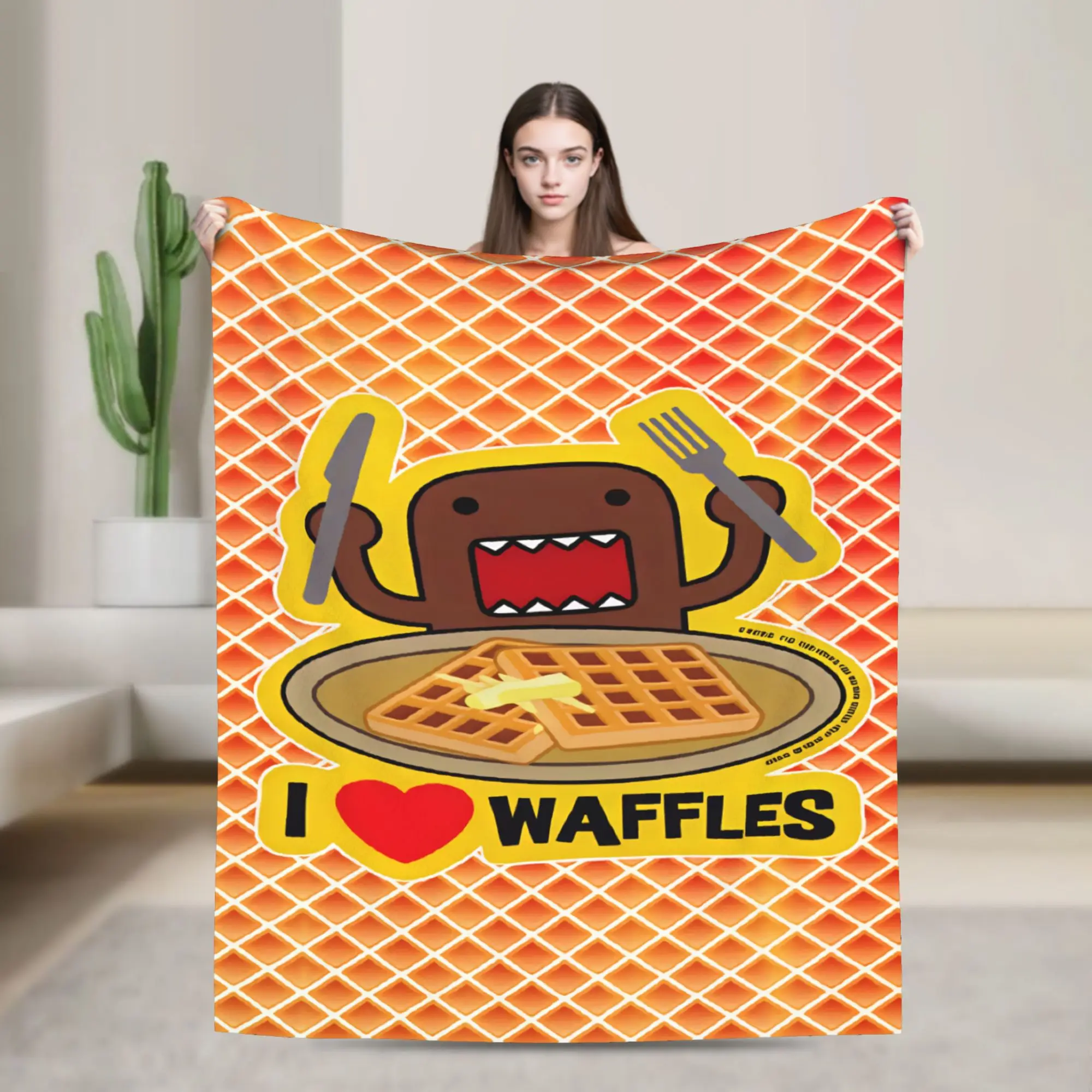 Domo Kun  Blanket Quality Warm Soft  Bedding Throws Autumn Picnic Bedroom Aesthetic Bedspread