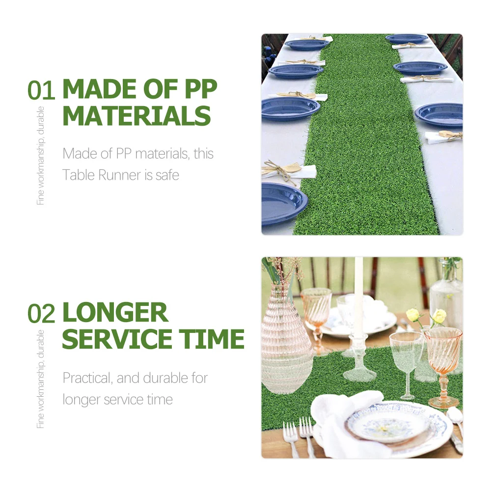

Turf Table Runner Vintage Style Multifunction Decorative Tablecloth for Home Banquet Wedding Party