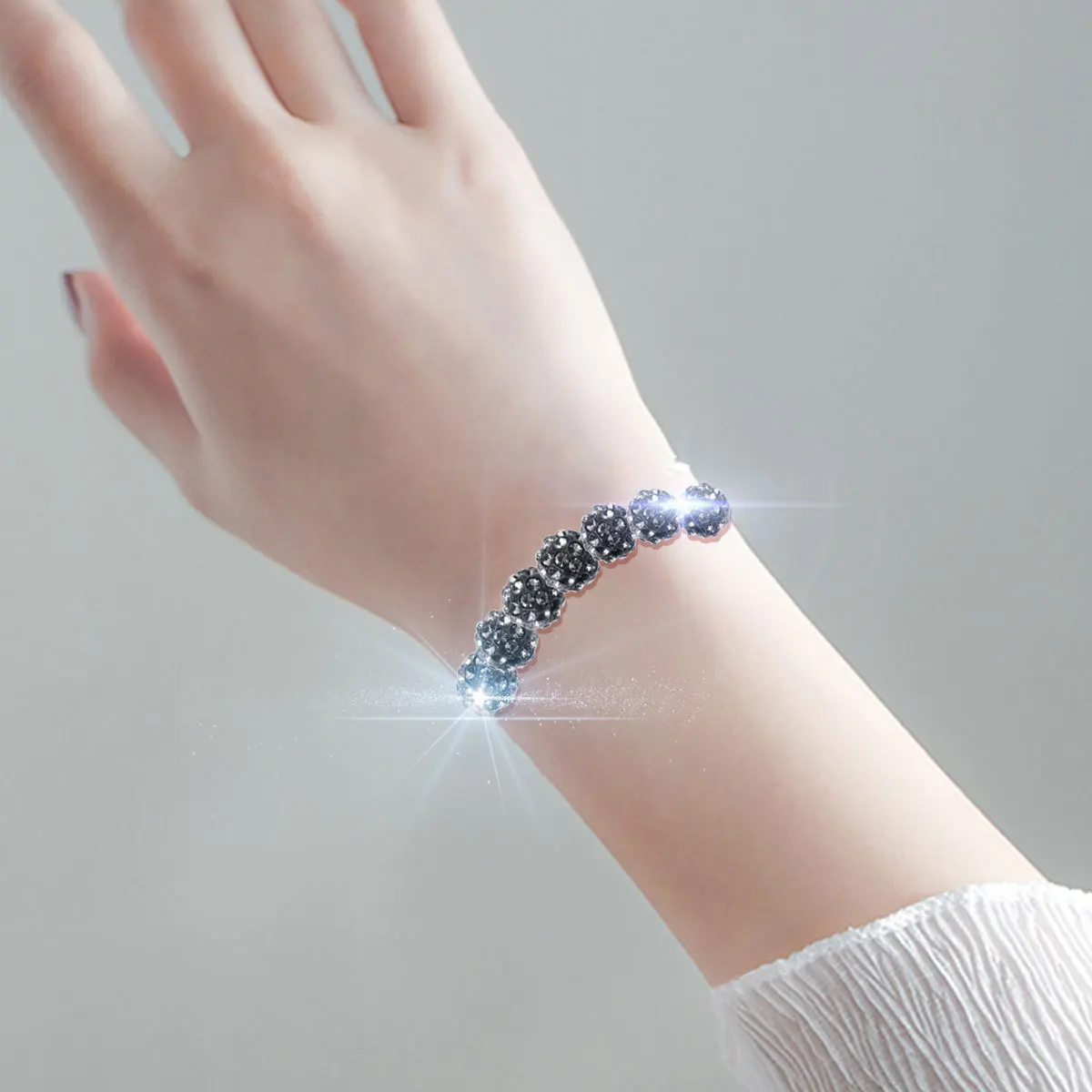 

20Pcs DIY Jewelry Making Beads 10Mm 6 Row Round Straight Hole Crystal Rhinestone Spacer Beads Premium Czech Glass for Shamballa