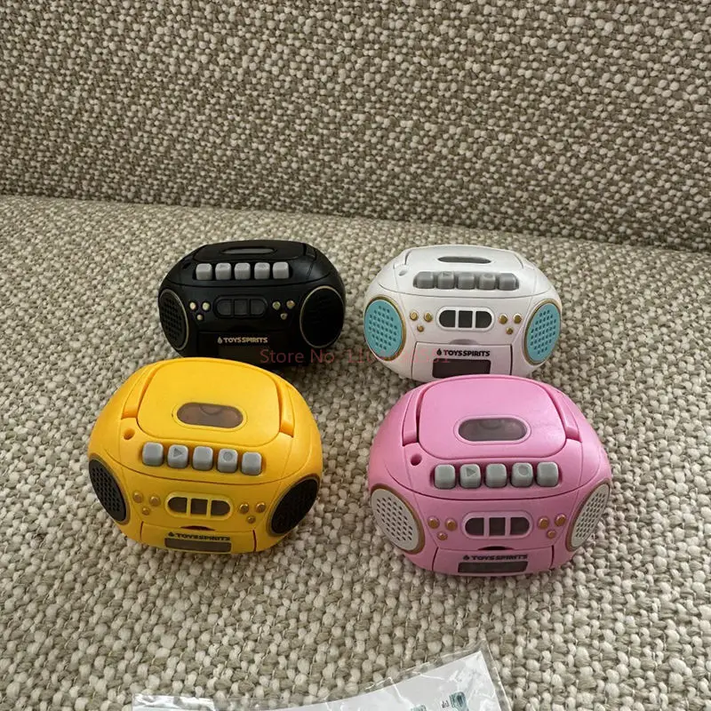 정품 장난감 영혼 미니 빈티지 CD 플레이어 노란색과 금색 트위스트 계란 레코더 애니메이션 주변기기 소장 장식 장난감