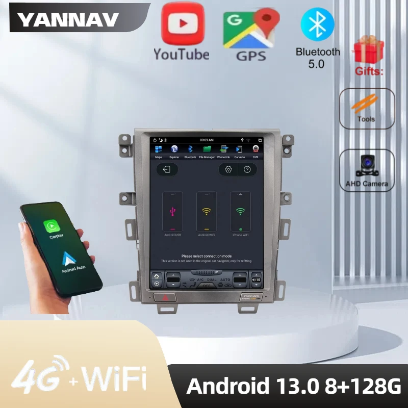 

Vertical screen Style Car Radio For FORD EDGE 2008-2014 Android Auto Stereo Mltimedia Player GPS Navigation Carplay Head Unit