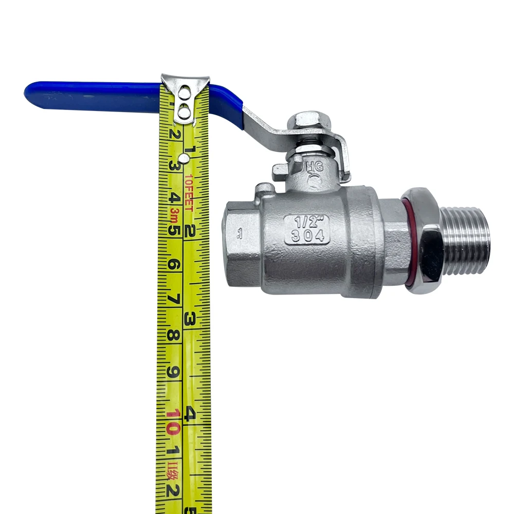 KegLand 1/2 BSP Stainless Ball Valve Assembly (TO Port  Pot Or Keg)