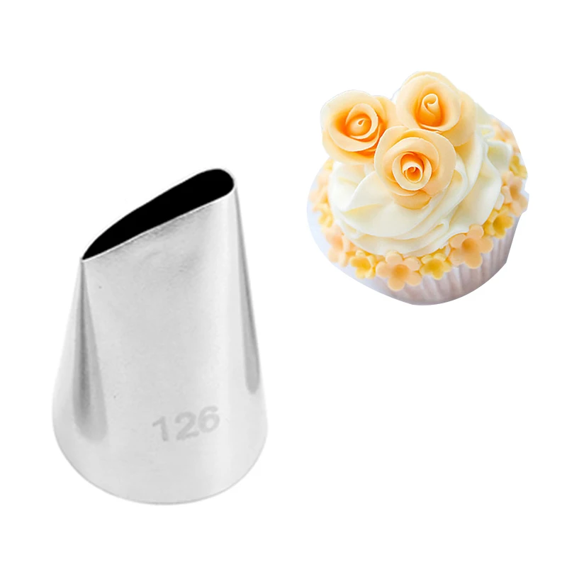 

#126 Rose Petal Stainless Steel Pastry Icing Piping Nozzles Cake Cupcake Fondant Decorating Tools Kitchen Acessories DIY Tips