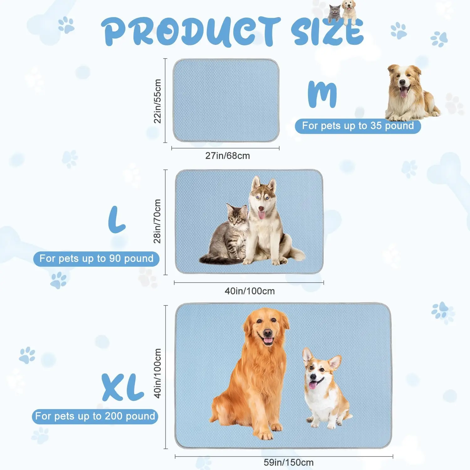 Summer Dog Cooling Mat Washable Ice Silk Self Cool Pad For Small Medium Large Dogs Cats Pet Sleeping Pad For Crate Bed Indoor Outdoor Floor Car Seats - view 4