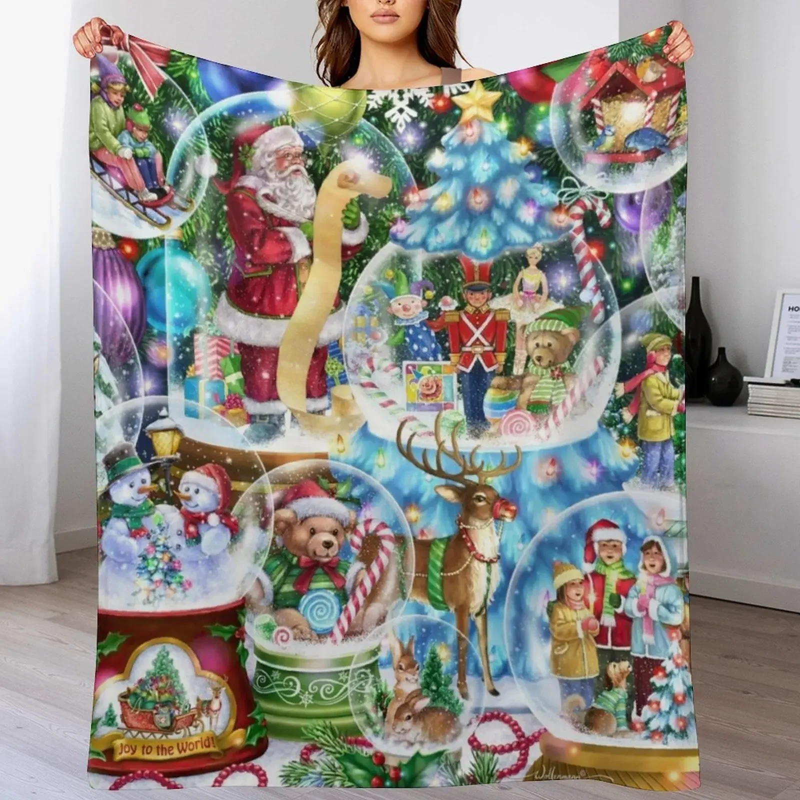 

Christmas Snow Globes Throw Blanket Personalized Gift anime Multi-Purpose Luxury Throw Blankets