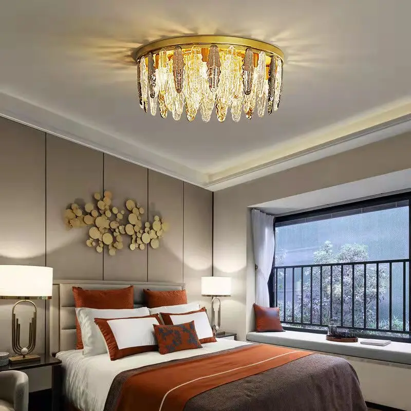 

Modern golden E14 living room crystal ceiling lamp bedroom crystal ceiling chandelier dining room kitchen indoor chandelier lamp